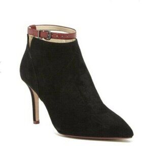 Charly Amar Size 9 Letty Ankle Strap Suede High Heel Ankle Bootie Point Toe